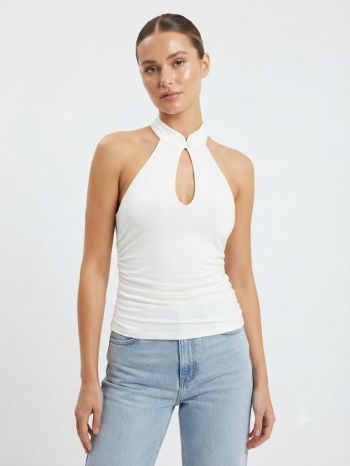 Chic Halter Neck Cut-Out Top